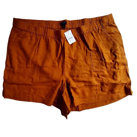 J.Crew Pants - J.Crew Womens Rust Orange Linen Blend Shorts Size 2X Summer Casual Lightweight